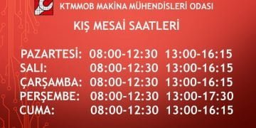 2019-2020  Kış Dönemi Çalışma Saatleri