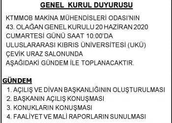 Genel Kurul Duyurusu