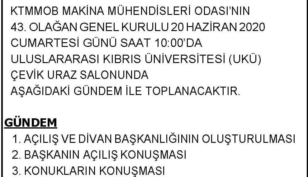 Genel Kurul Duyurusu