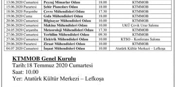 KTMMOB ve Bağlı Odalar’ın Genel Kurul Tarihleri Duyurusu