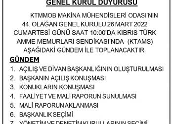 MMO Genel Kurul Duyurusu