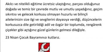 23 Nisan Çocuk Bayramı Kutlu Olsun