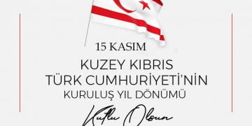 15 Kasım Kuzey Kıbrıs Türk Cumhuriyetinin Kuruluş Yıl Dönümü Kutlu Olsun