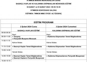 Basınçlı Kaplar ve Kaldırma Ekipmanları Mühendis Eğitimi